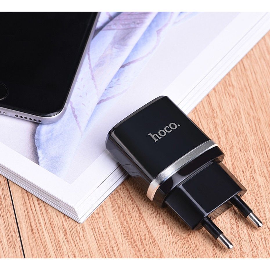 Incarcator Priza Retea, Hoco C12, 2.4A Dual USB + cablu Usb Tip C - 1