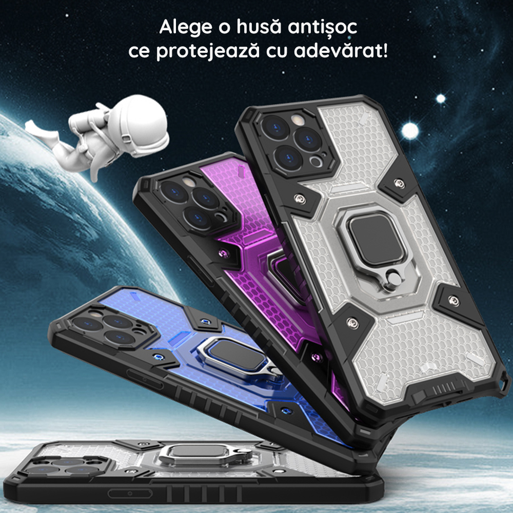Husa Carcasa Spate pentru iPhone 12 Pro Max - HoneyComb Armor, Albastra