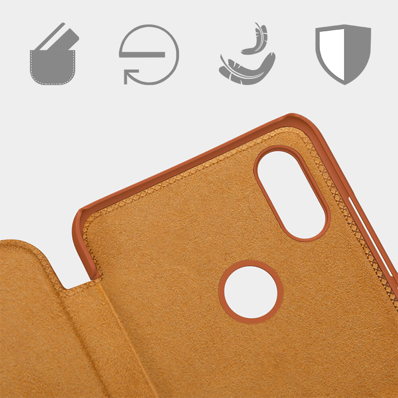Husa Flip tip carte iPhone 13 - Qin Leather, Nillkin, Neagra - 1